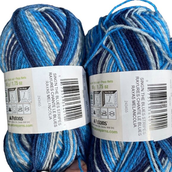 Patons Kroy Socks 4 yarn lot green blue gray stripes skeins washable wool super - Picture 6 of 13